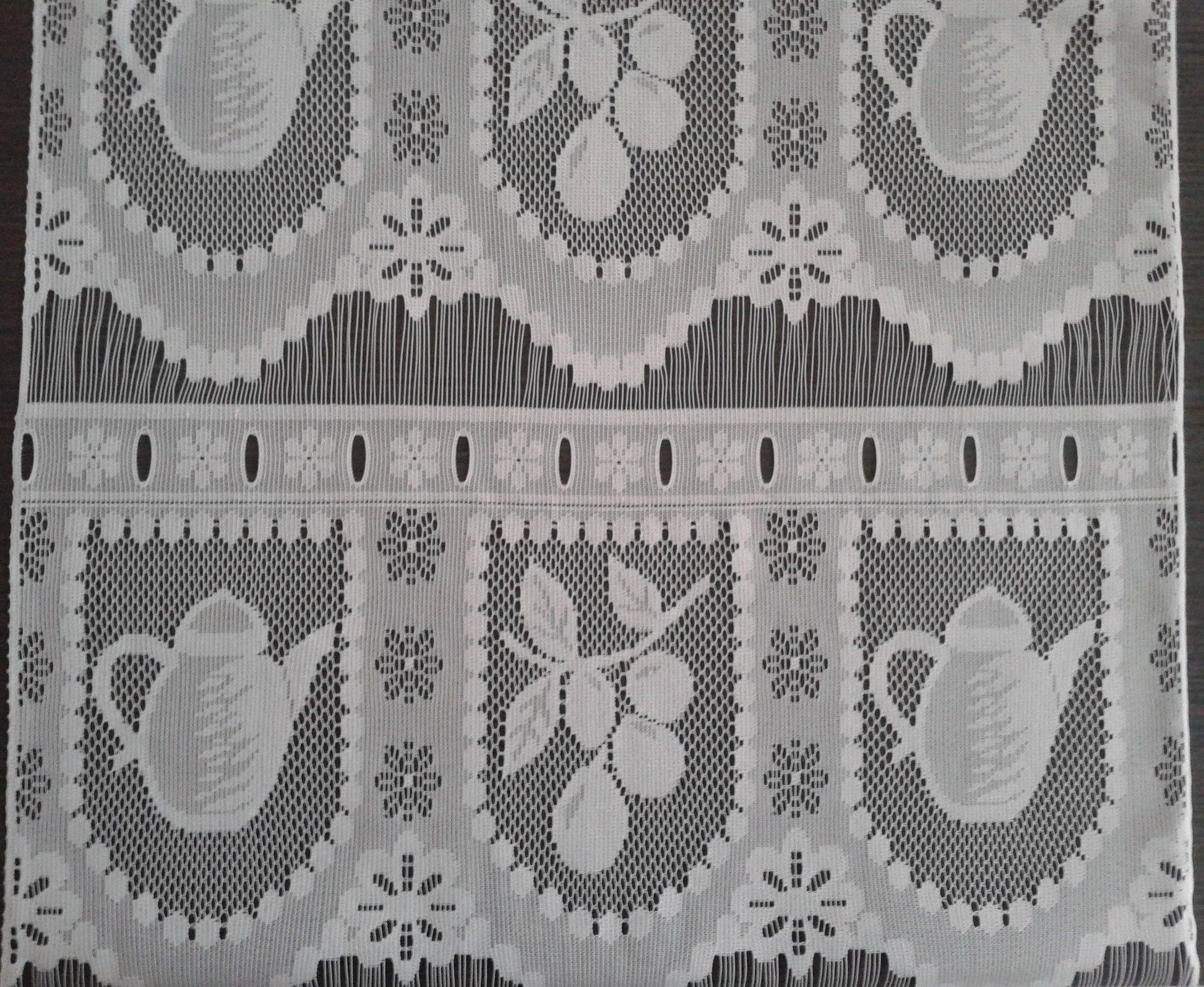 Rideau brise-bise blanc motif Théière (Zoom)