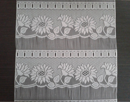 Rideau brise-bise blanc motif Tournesol