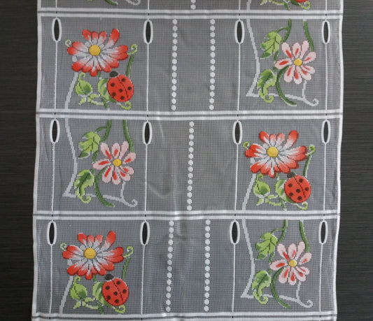 Rideau modulable coloré 45 cm de largeur motif Coccinella