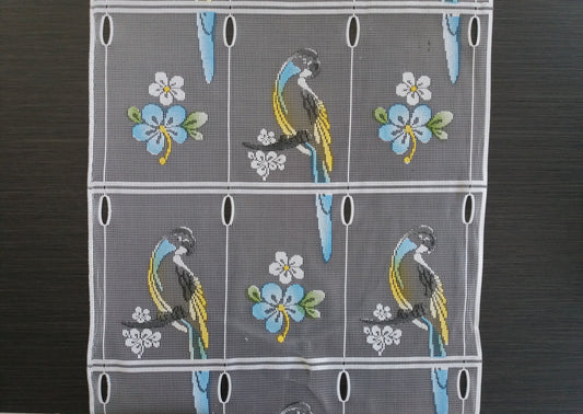 Rideau modulable coloré 45 cm de largeur motif Lydie bleu