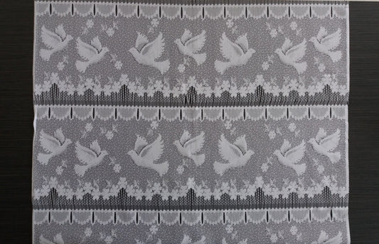 Rideau modulable blanc 60 cm de largeur motif Colombe