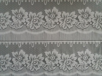 Rideau modulable blanc 60 cm de largeur motif Floralie
