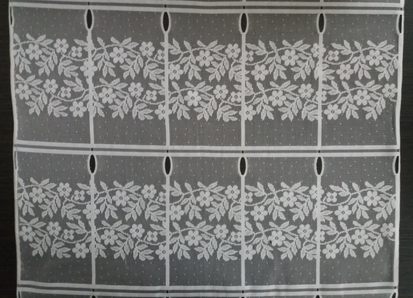 Rideau modulable blanc 60 cm de largeur motif Melody