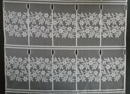 Rideau modulable blanc 60 cm de largeur motif Melody