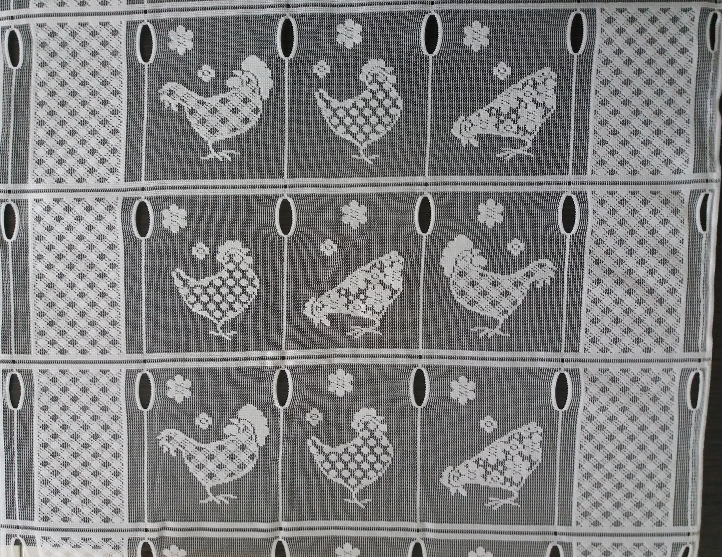 Rideau modulable blanc 60 cm de largeur motif Picorette