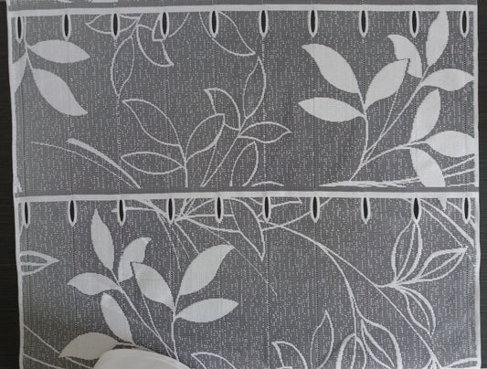 Rideau modulable blanc 60 cm de largeur motif Trifeuille