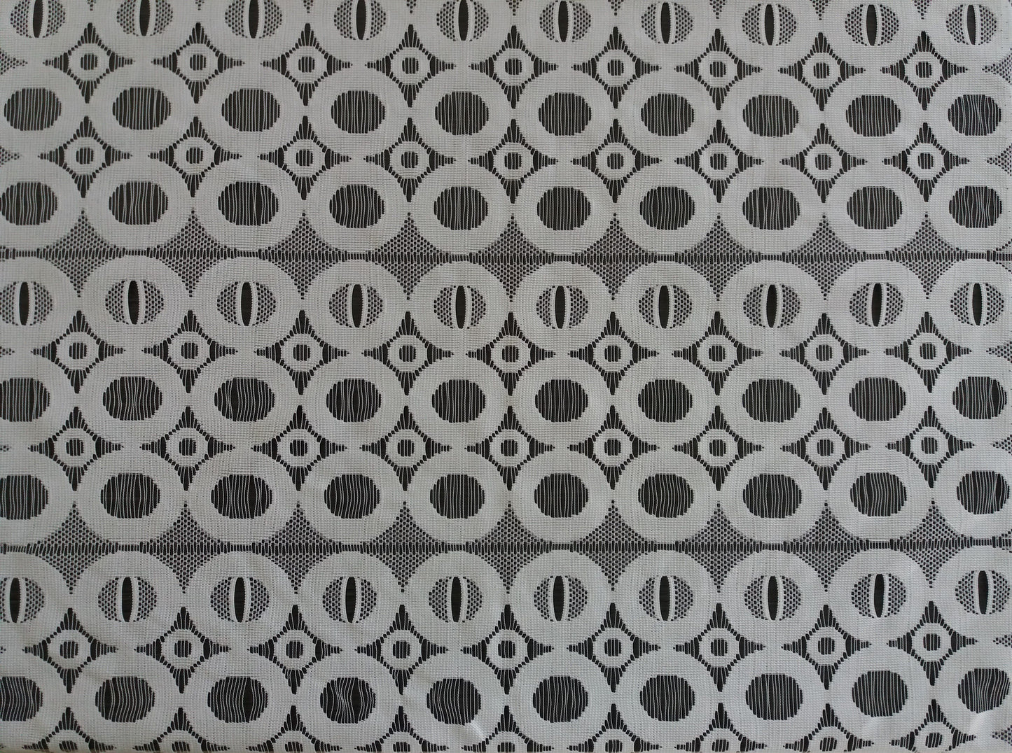 Rideau brise-vue blanc motif Cercles - zoom
