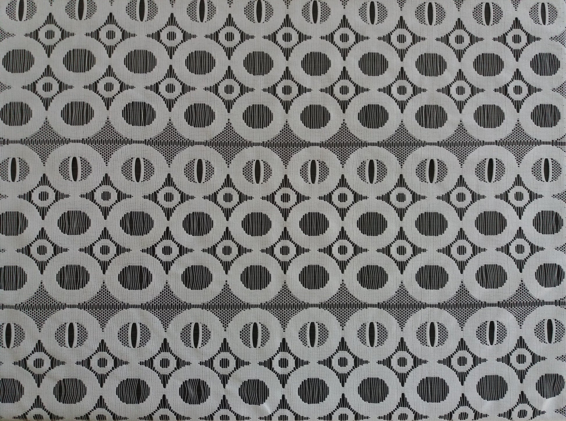 Rideau brise-vue blanc motif Cercles - zoom