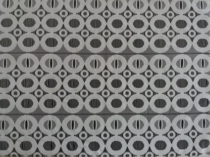 Rideau brise-vue blanc motif Cercles - zoom