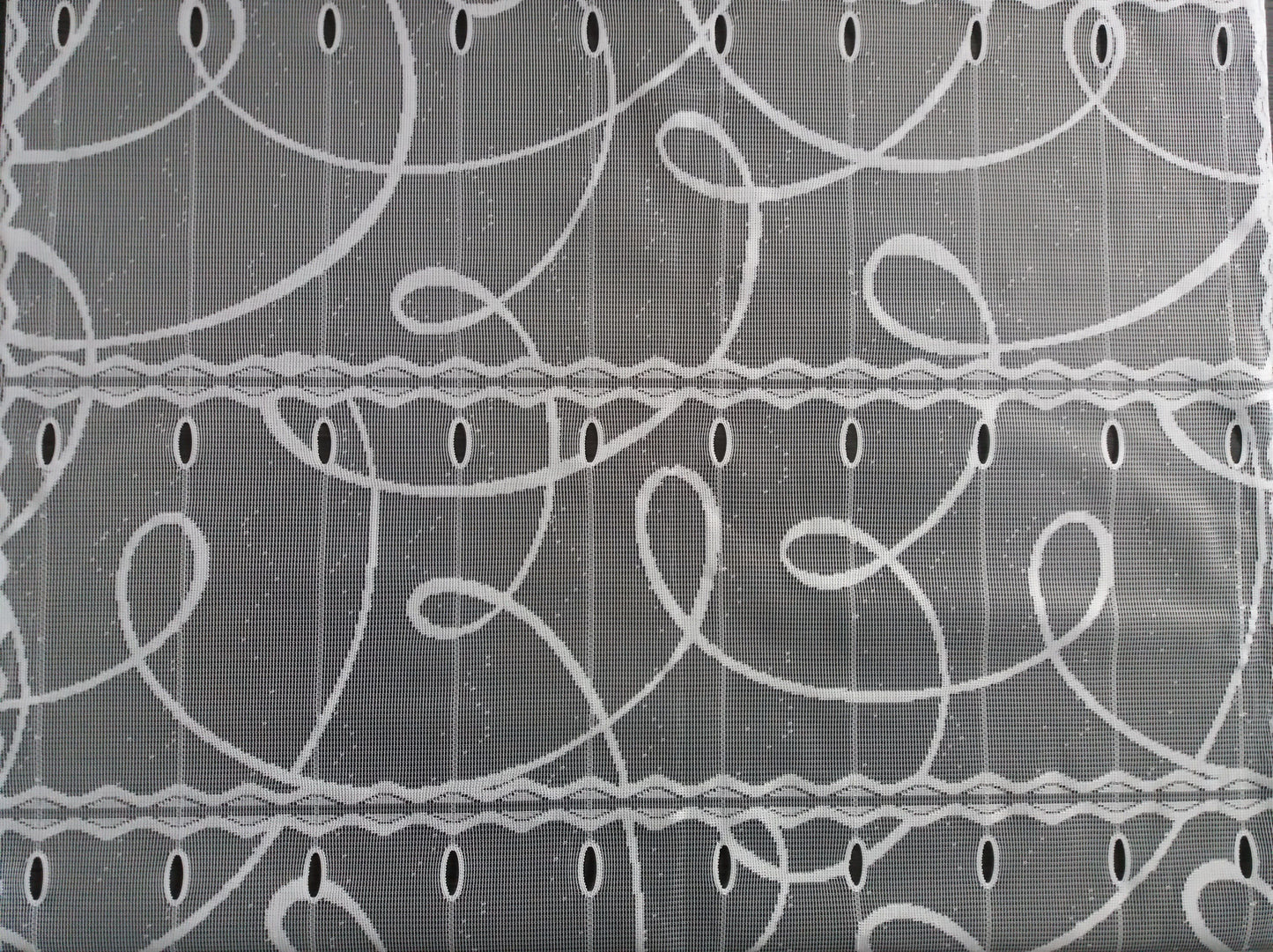 Rideau brise-vue blanc motif Courbe (Zoom)