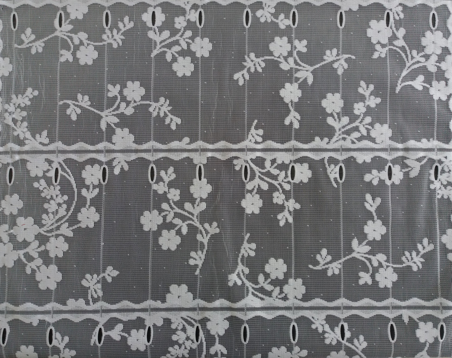 Rideau brise-vue blanc motif Fleuri 2 - zoom