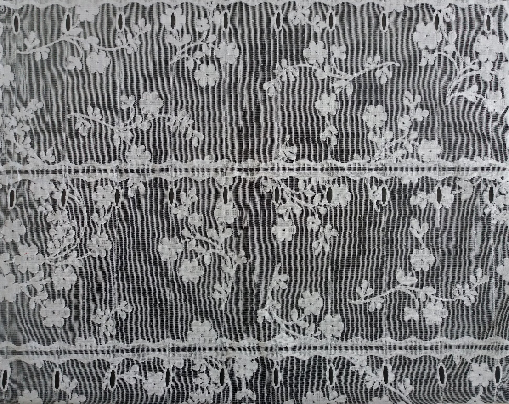 Rideau brise-vue blanc motif Fleuri 2 - zoom