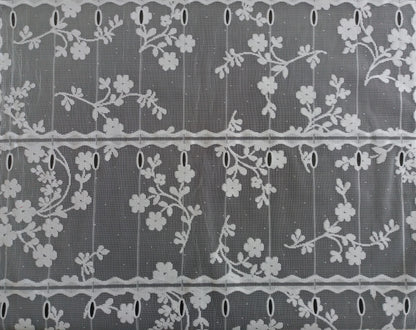 Rideau brise-vue blanc motif Fleuri 2 - zoom