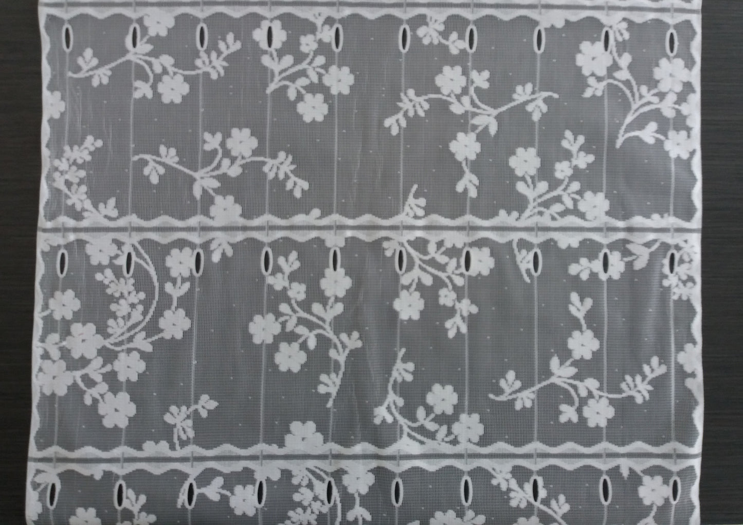 Rideau brise-vue blanc motif Fleuri 2