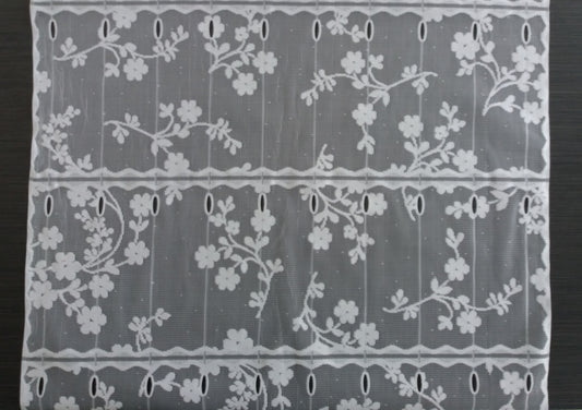 Rideau brise-vue blanc motif Fleuri 2