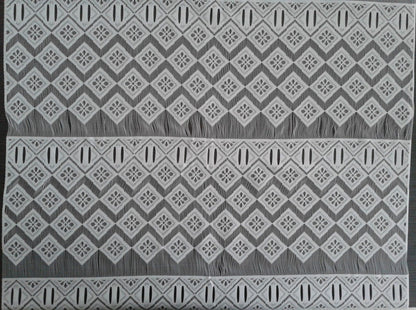 Rideau brise-vue blanc motif Linae (Zoom)