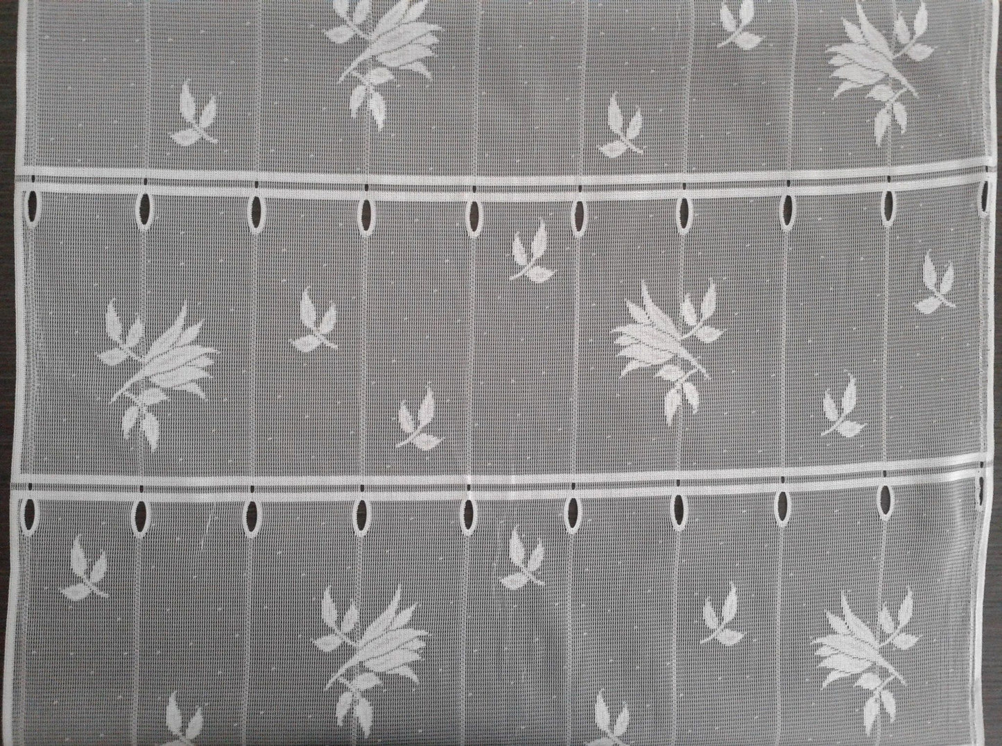 Rideau brise-vue blanc motif Lys (Zoom)