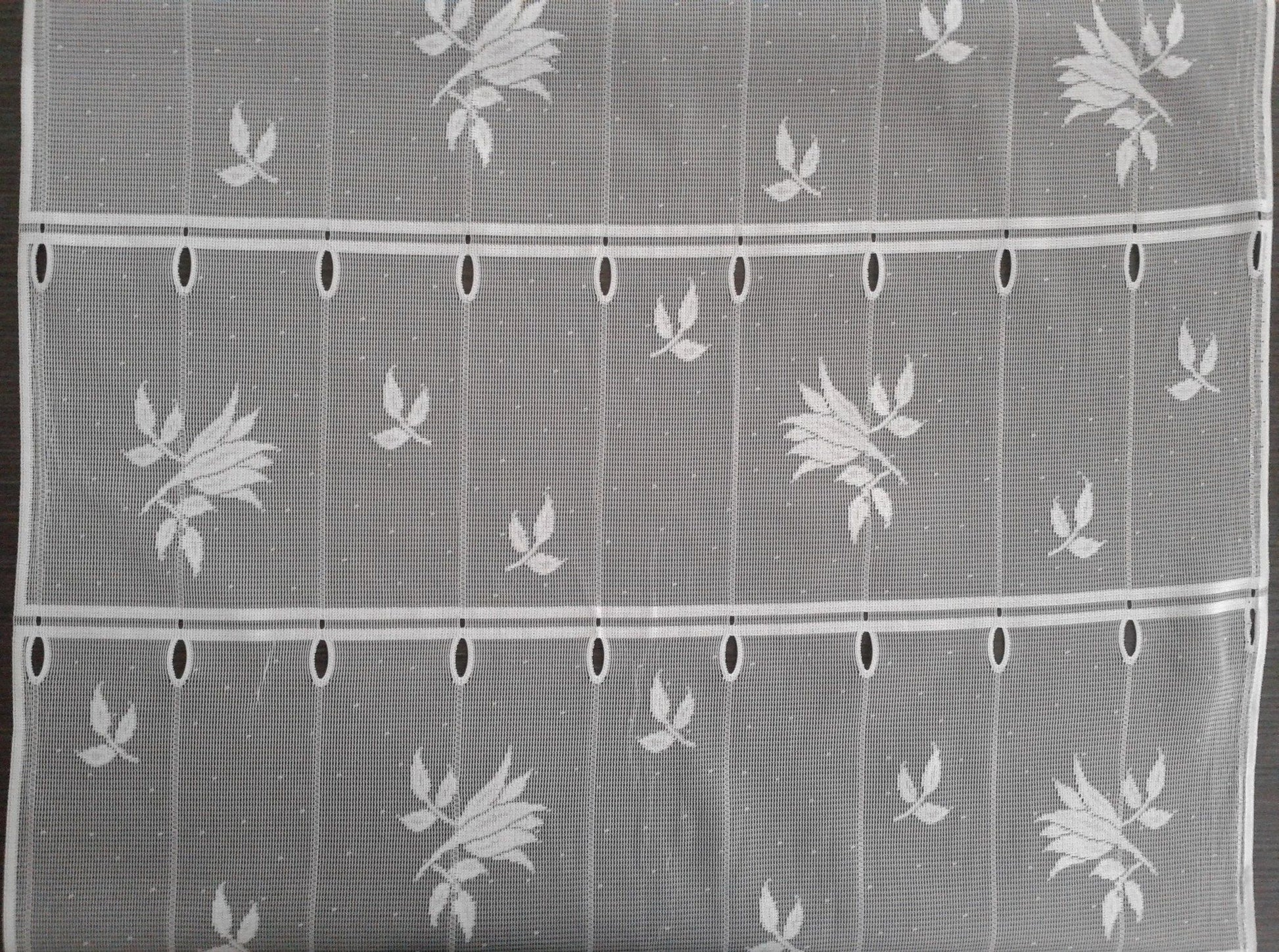 Rideau brise-vue blanc motif Lys (Zoom)