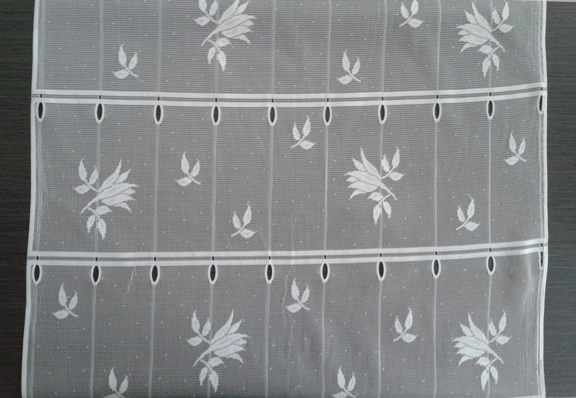 Rideau brise-vue blanc 60 cm de largeur motif Floralie – MarieTony