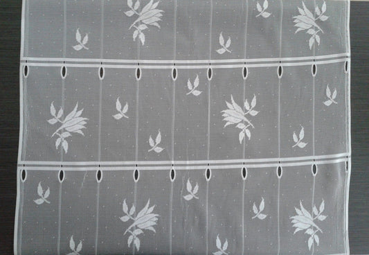 Rideau brise-vue blanc motif Lys