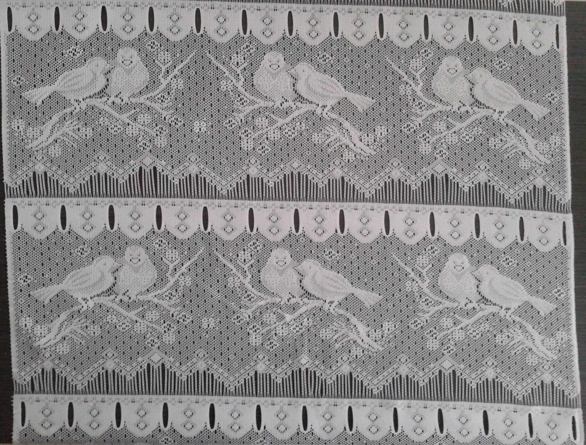 Rideau brise-vue blanc motif Moineaux