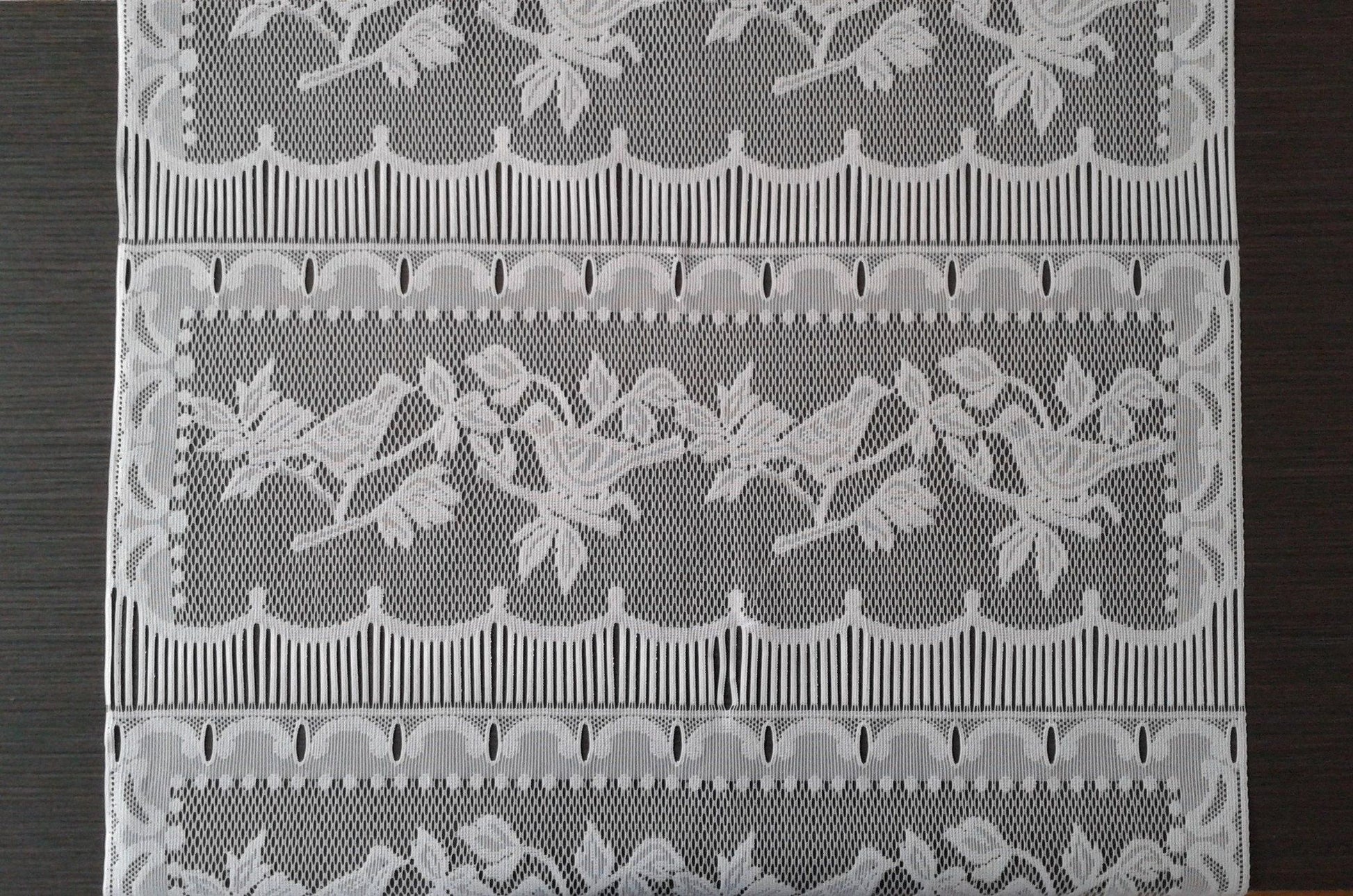 Rideau brise-vue blanc 60 cm de largeur motif Petits oiseaux – MarieTony