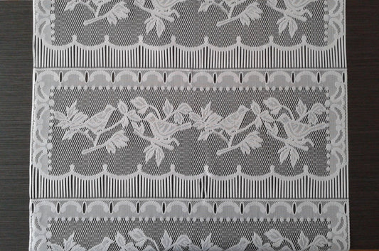Rideau brise-vue blanc motif Petits oiseaux