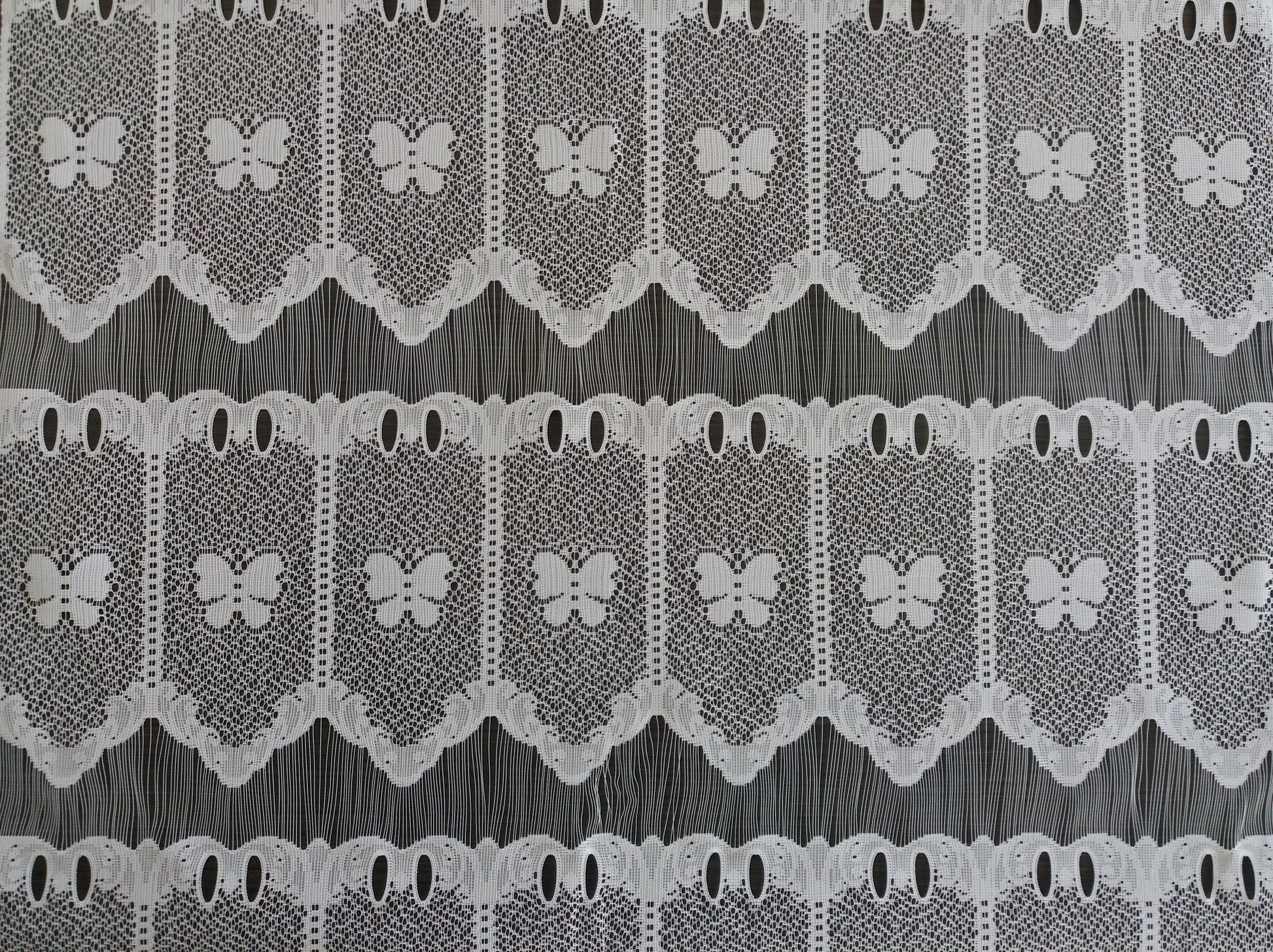 Rideau brise-vue blanc motif Petits papillons (Zoom)