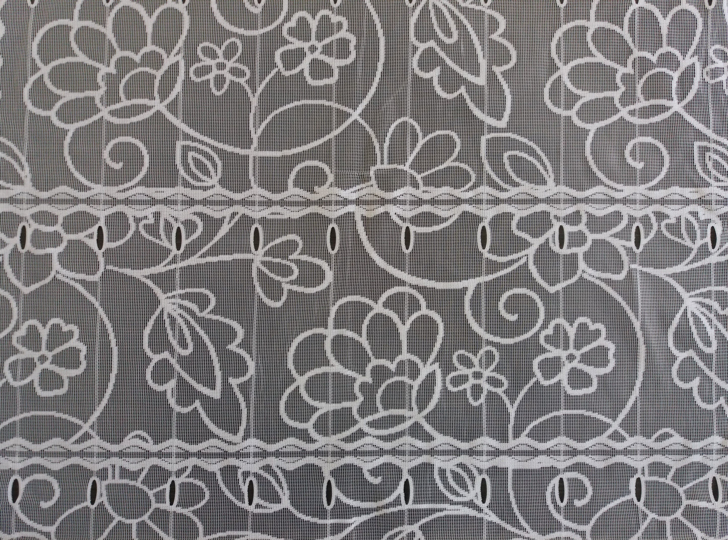 Rideau brise-vue blanc motif Jardin (Zoom)