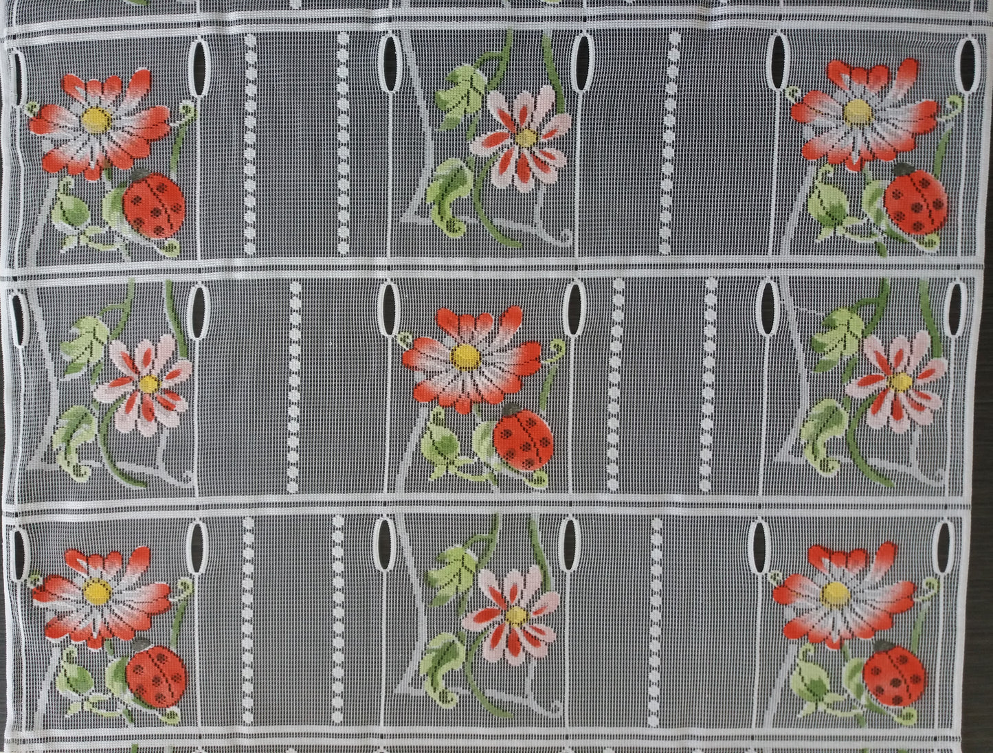 Rideau modulable coloré 60 cm de largeur motif Coccinella