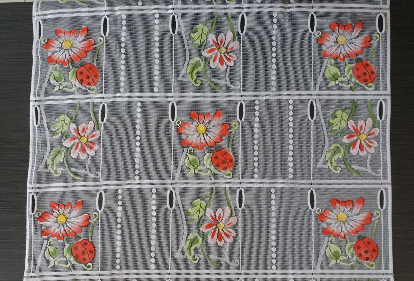 Rideau modulable coloré 60 cm de largeur motif Coccinella