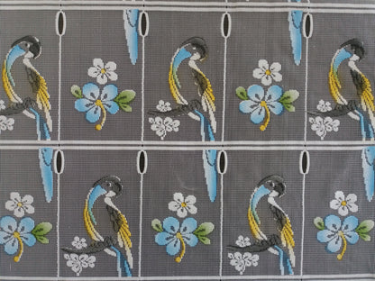 Rideau modulable coloré 60 cm de largeur motif Lydie bleu