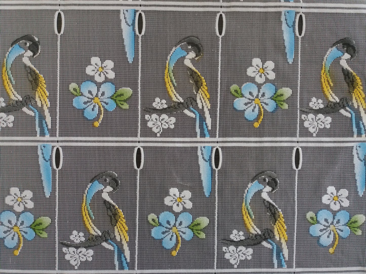 Rideau modulable coloré 60 cm de largeur motif Lydie bleu