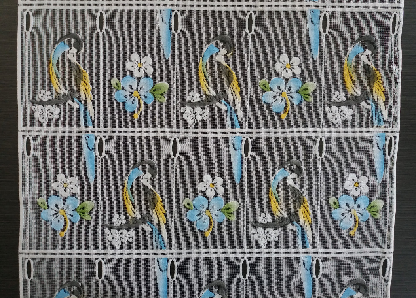 Rideau modulable coloré 60 cm de largeur motif Lydie bleu