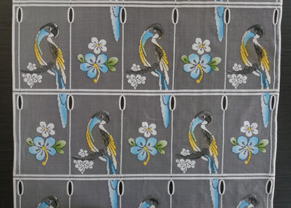 Rideau modulable coloré 60 cm de largeur motif Lydie bleu