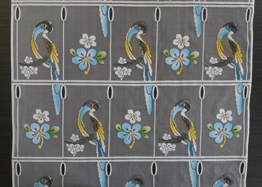 Rideau modulable coloré 60 cm de largeur motif Lydie bleu