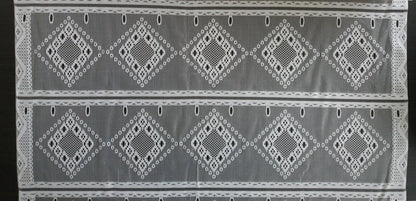 Rideau modulable blanc 90 cm de largeur motif Calisson