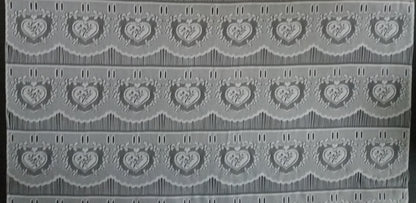 Rideau modulable blanc 90 cm de largeur motif Cœur floral