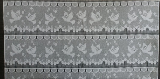 Rideau modulable blanc 90 cm de largeur motif Colombe
