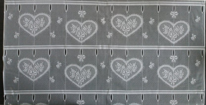 Rideau modulable blanc 90 cm de largeur motif Cupidon