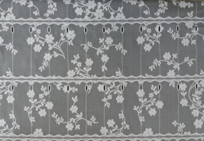 Rideau modulable blanc 90 cm de largeur motif Fleuri 2