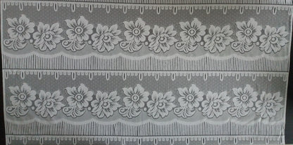 Rideau modulable blanc 90 cm de largeur motif Floralie