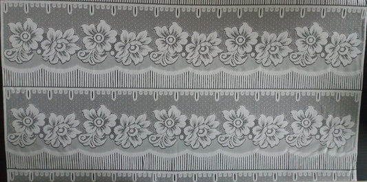 Rideau modulable blanc 90 cm de largeur motif Floralie