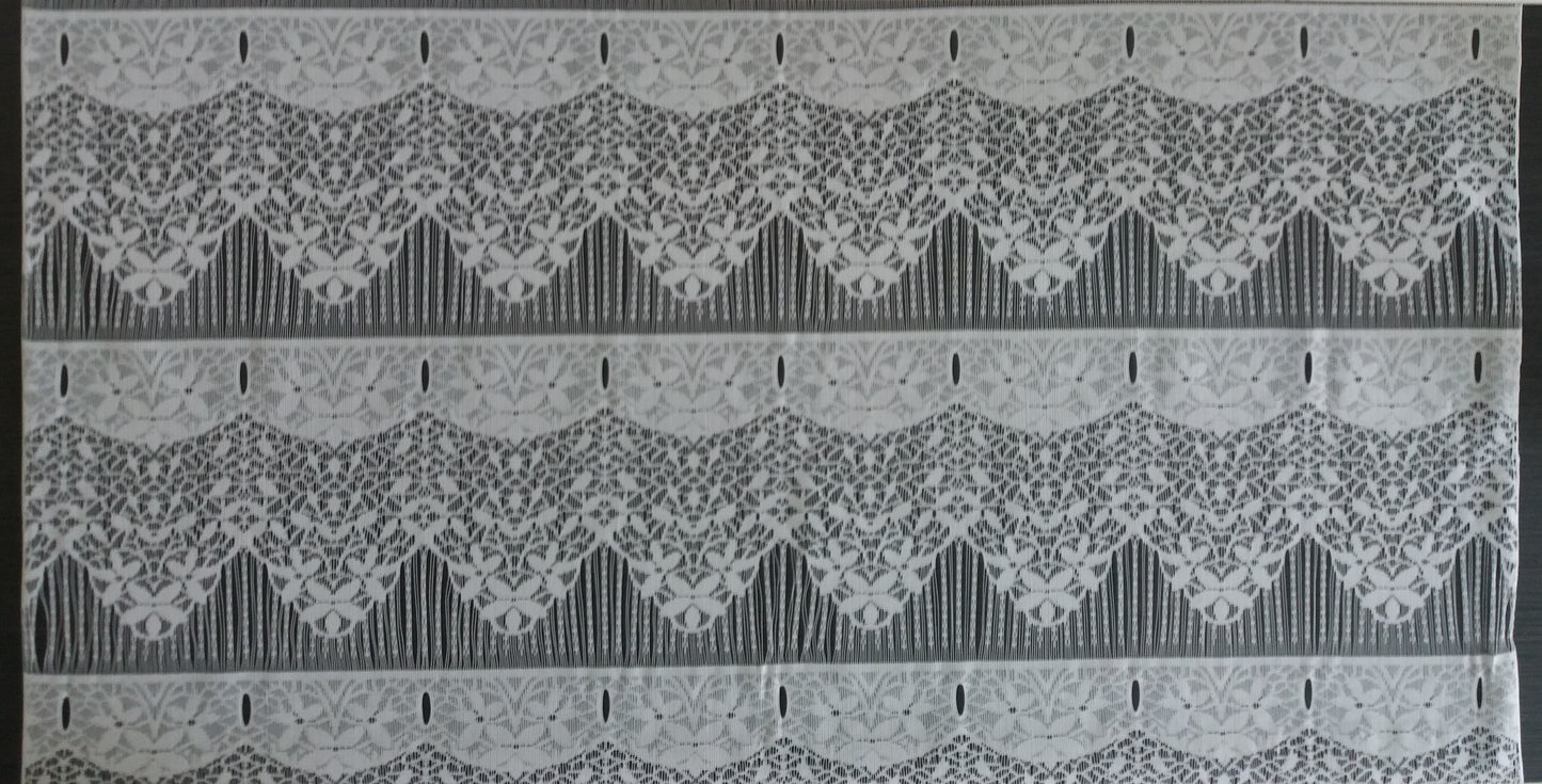 Rideau modulable blanc 90 cm de largeur motif Jeanette