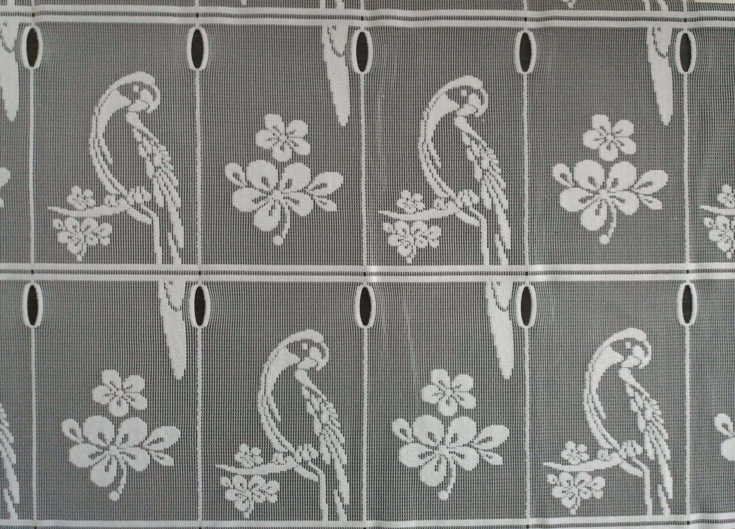 Rideau modulable blanc 90 cm de largeur motif Lydie