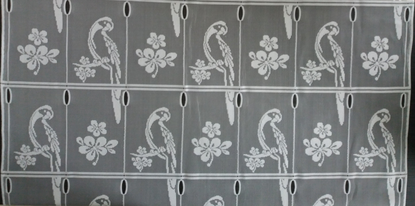Rideau modulable blanc 90 cm de largeur motif Lydie