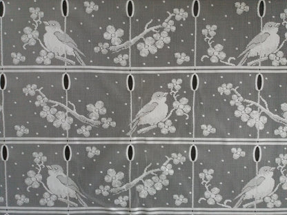 Rideau modulable blanc 90 cm de largeur motif Mesange