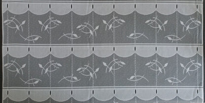 Rideau modulable blanc 90 cm de largeur motif Roseau