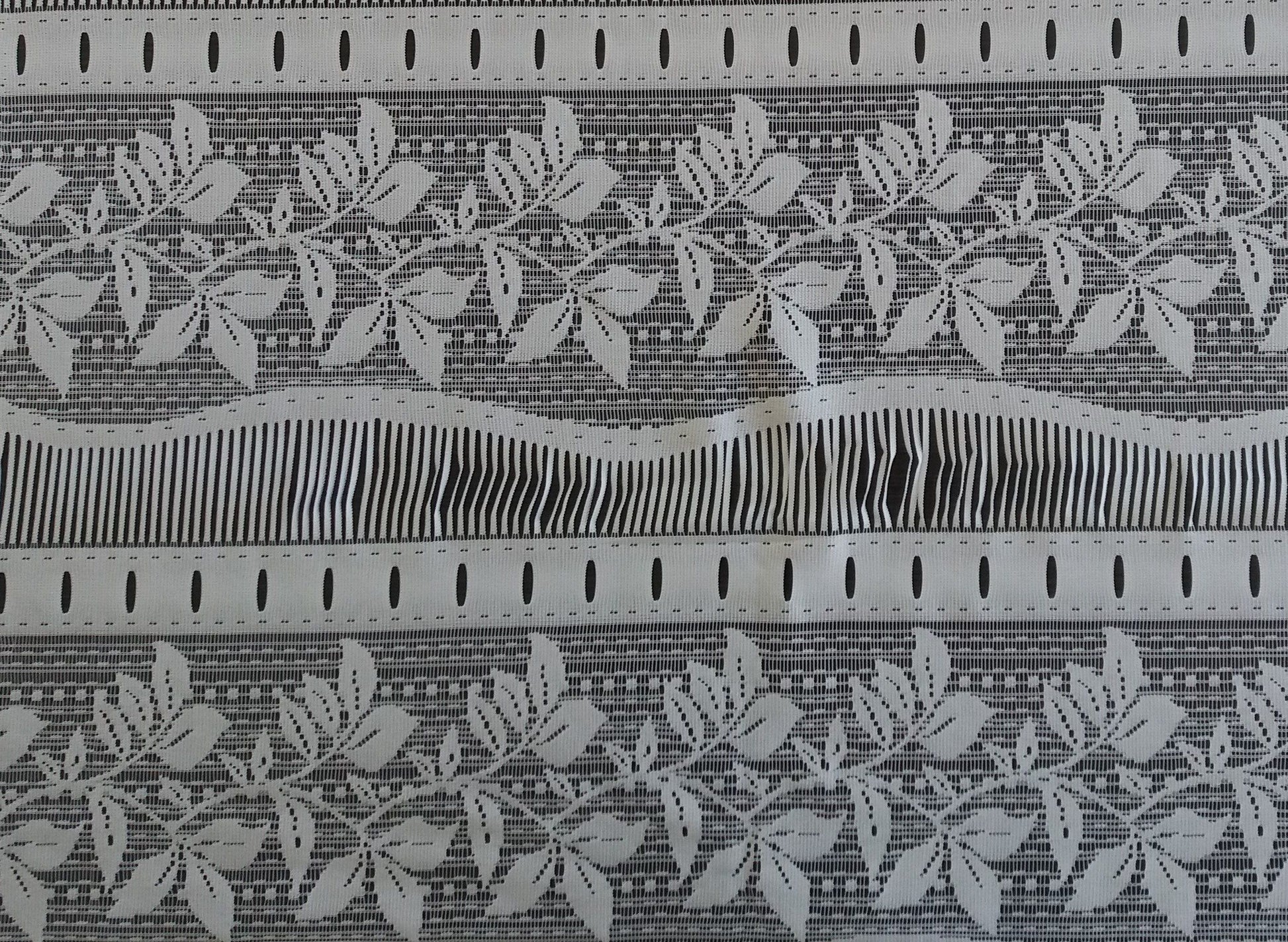 Rideau voilage blanc motif Feuillage (Zoom)