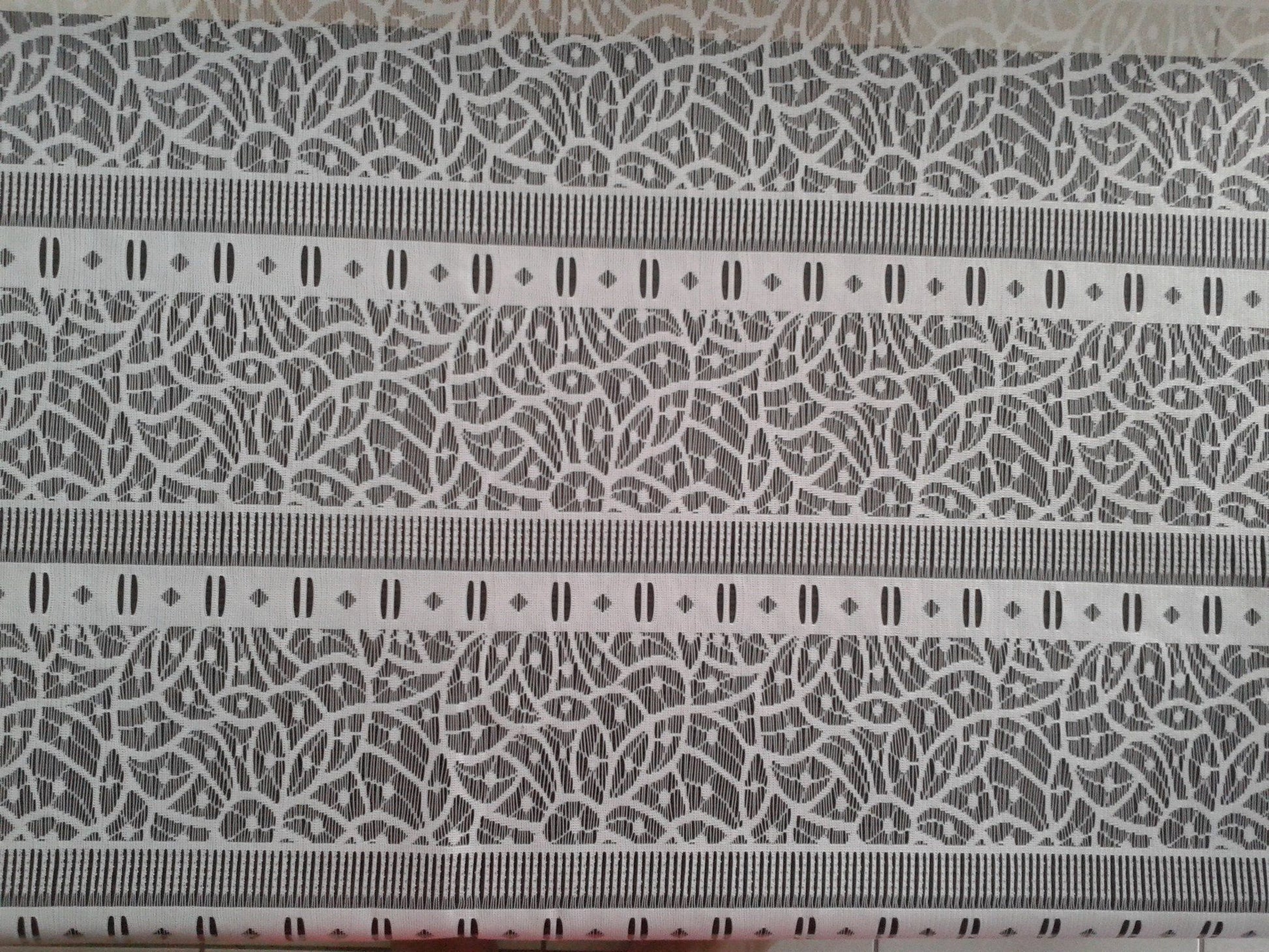 Rideau voilage blanc motif Géométrie (Zoom)